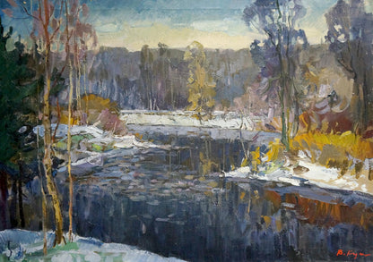 Oil painting Winter landscape by Kuts Vladimir Vladislavovich