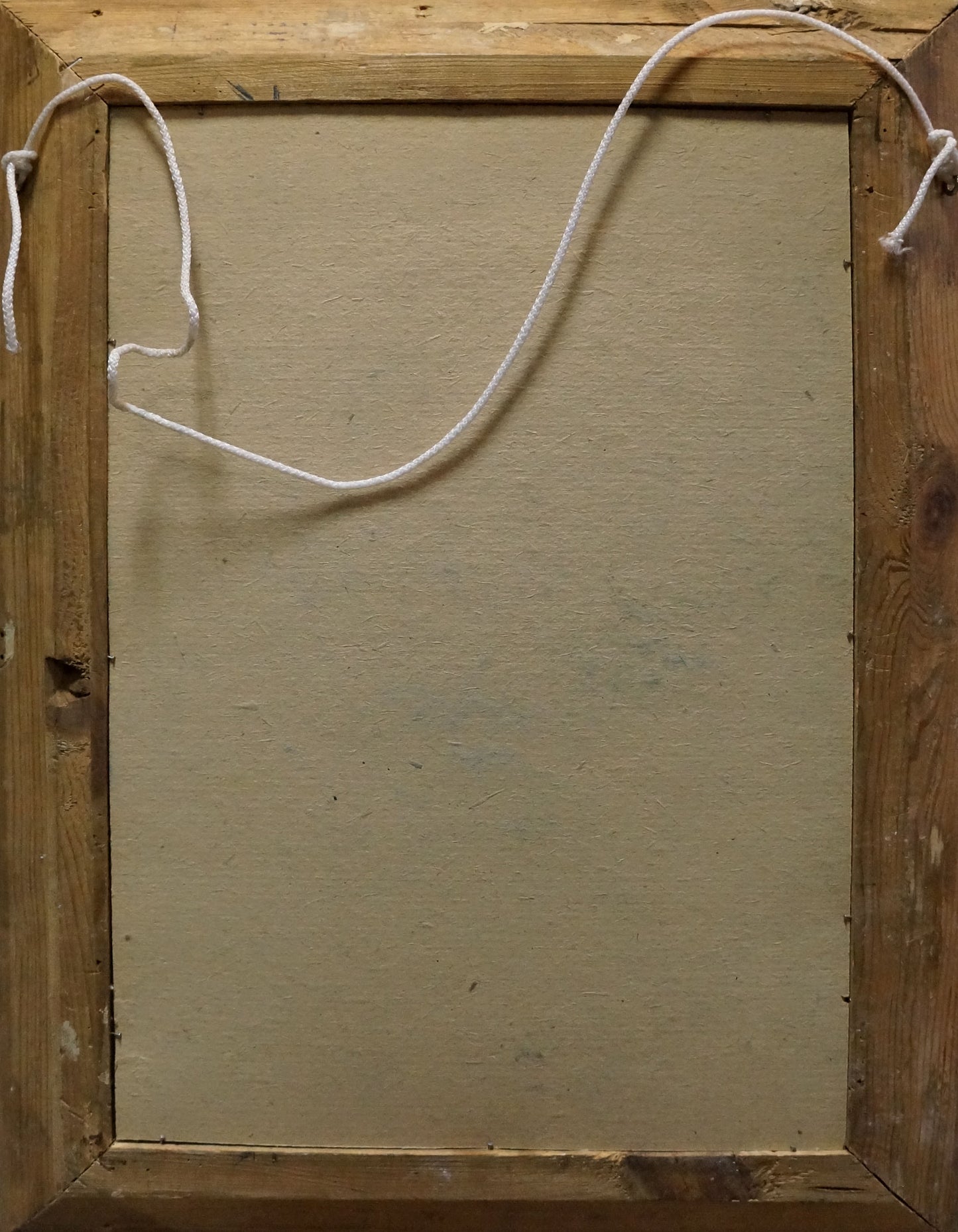Back of rustic wooden frame for Painting Cavalry by Vasily Semyonovich Svarog