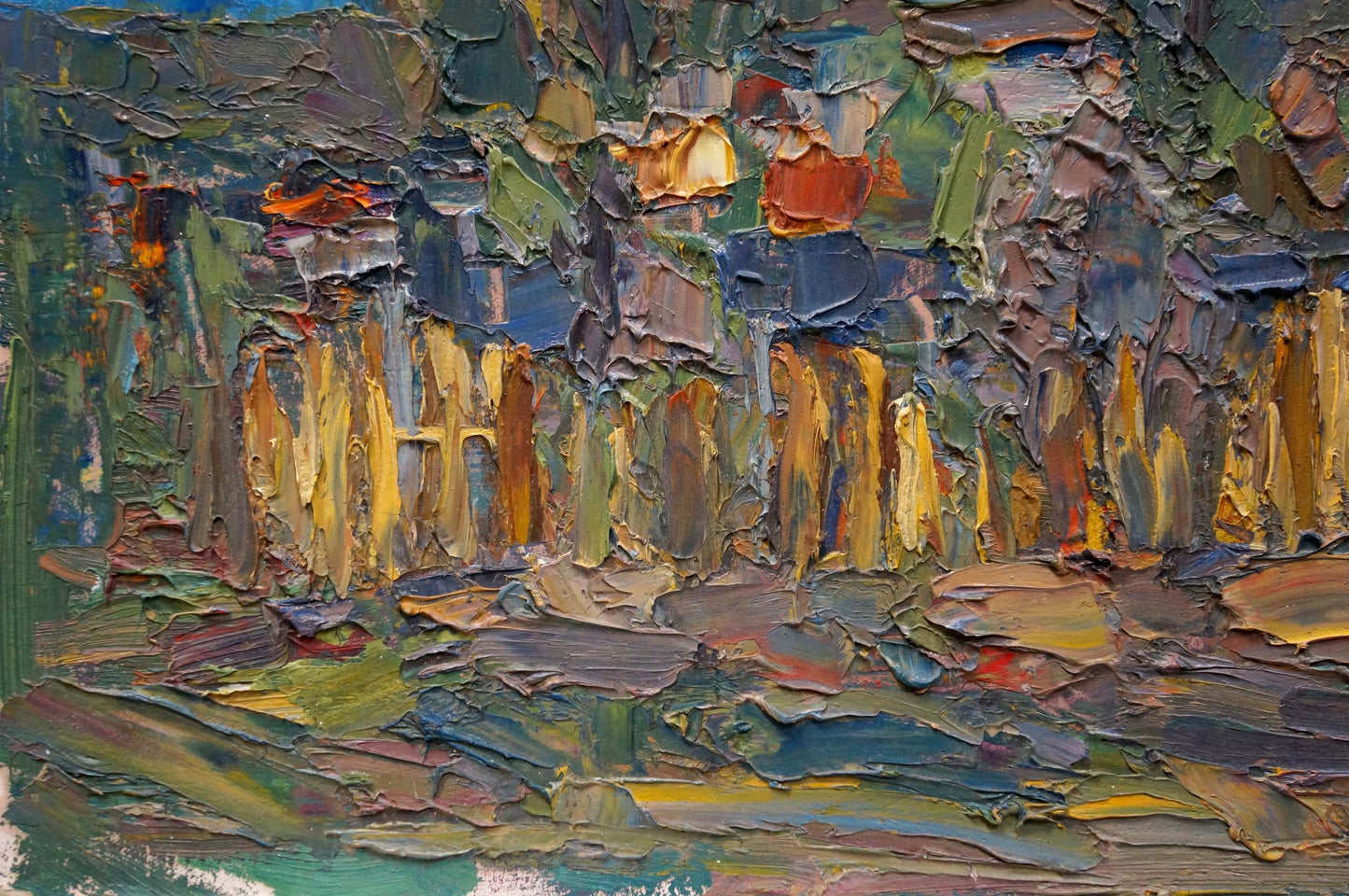 Abstract Evening Dupliy oil painting by Sergey Alexandrovich in earthy tones