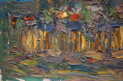 Abstract Evening Dupliy oil painting by Sergey Alexandrovich in earthy tones