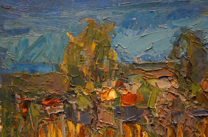 Impasto textured Evening Dupliy Sergey Alexandrovich abstract oil landscape