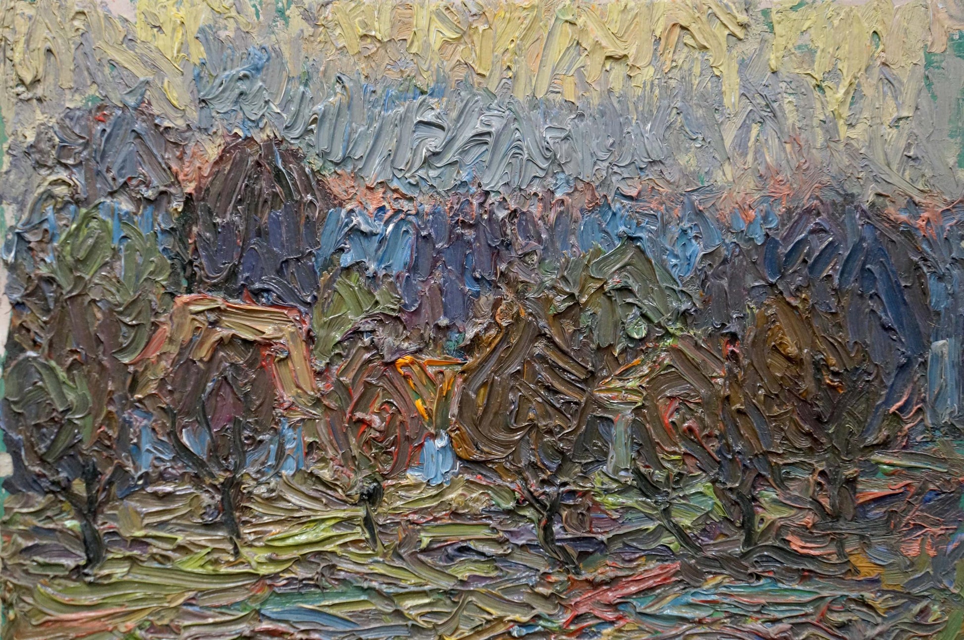 Impasto abstract oil painting Among the Trees by Dupliy Sergey Alexandrovich