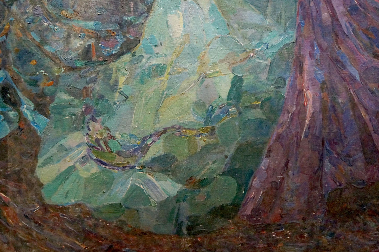 Oil painting Holiday by Titarenko Maria Anatolyevna, swirling greens and purples