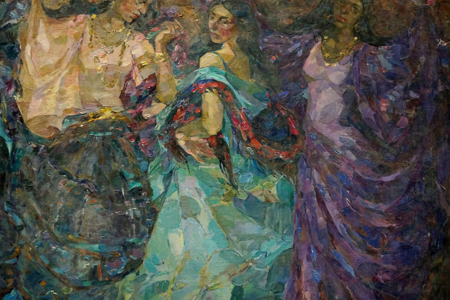 Oil painting Holiday by Titarenko Maria Anatolyevna, vibrant women in colorful garments