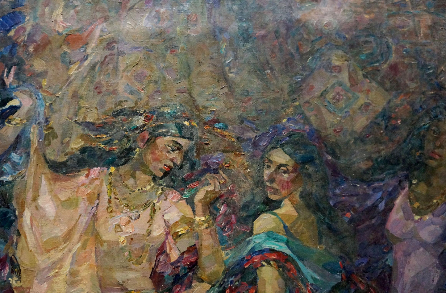 Oil painting Holiday by Titarenko Maria Anatolyevna, vibrant women in colorful garments