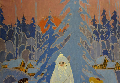 Winter fairy tale oil painting by Olga Vladimirovna Malysheva