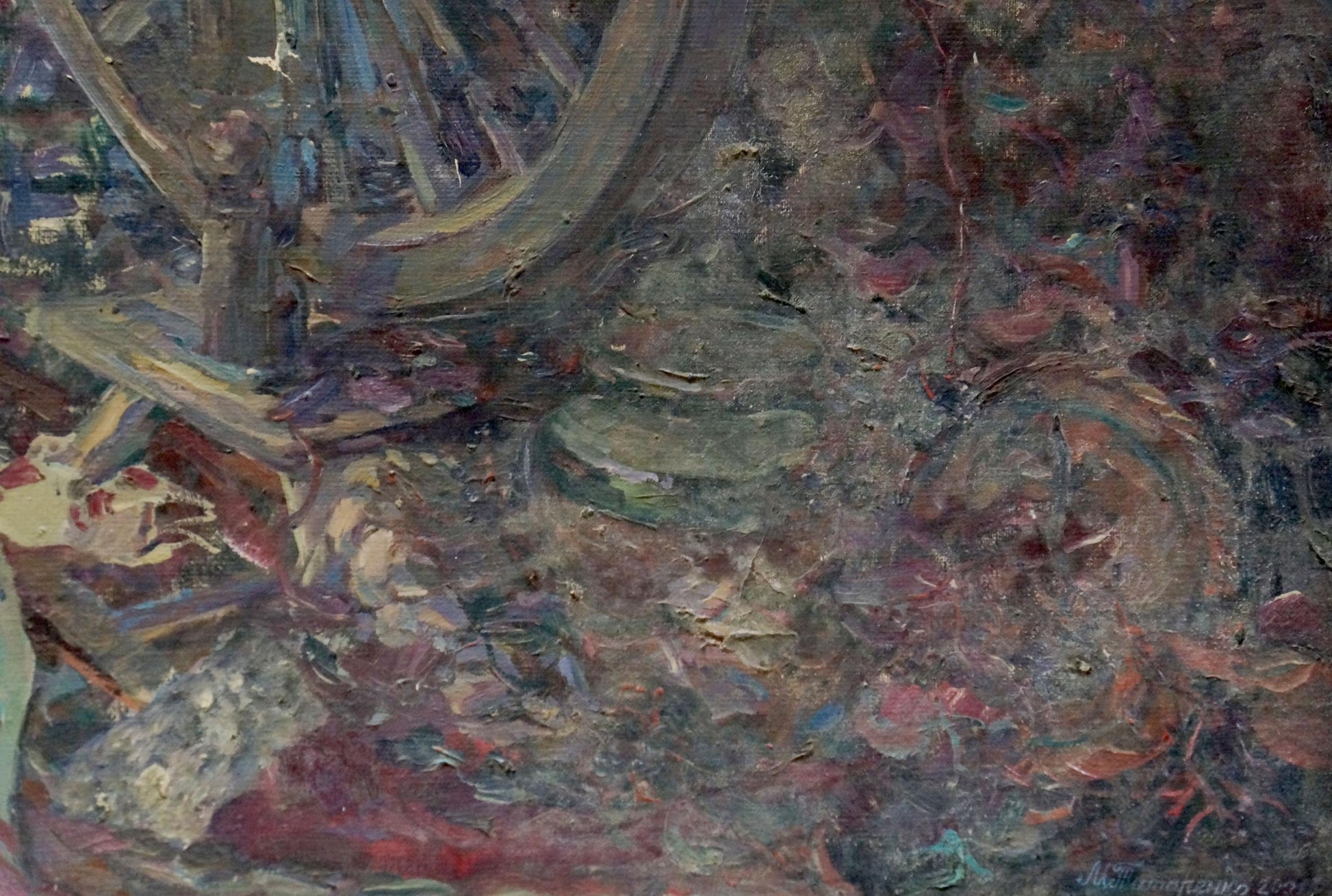 Oil painting In the Courtyard by Titarenko Maria Anatolyevna, textured wheel
