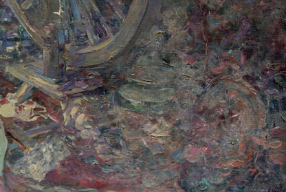 Oil painting In the Courtyard by Titarenko Maria Anatolyevna, textured wheel
