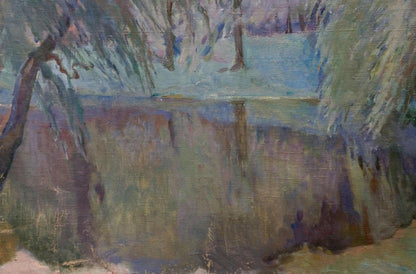 Oil painting of textured willow tree by Tytarenko Odarka Anatoliivna