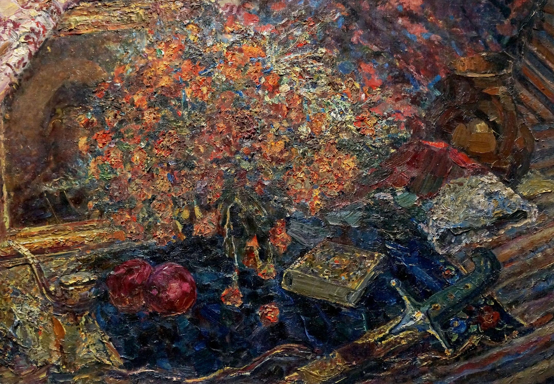 Oil painting by Tytarenko Odarka Anatoliivna: vibrant orange red flowers bouquet