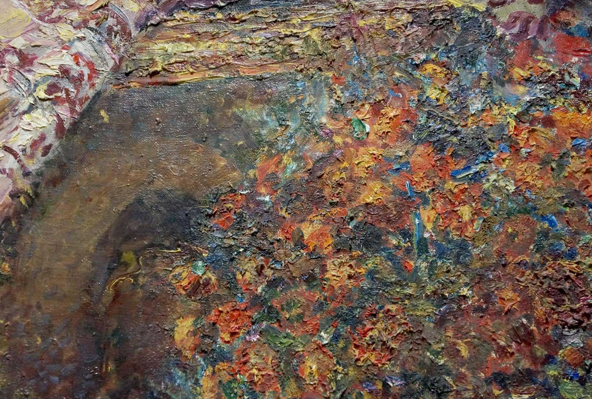 Vibrant orange red floral oil painting by Tytarenko Odarka Anatoliivna