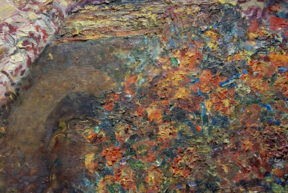 Vibrant orange red floral oil painting by Tytarenko Odarka Anatoliivna
