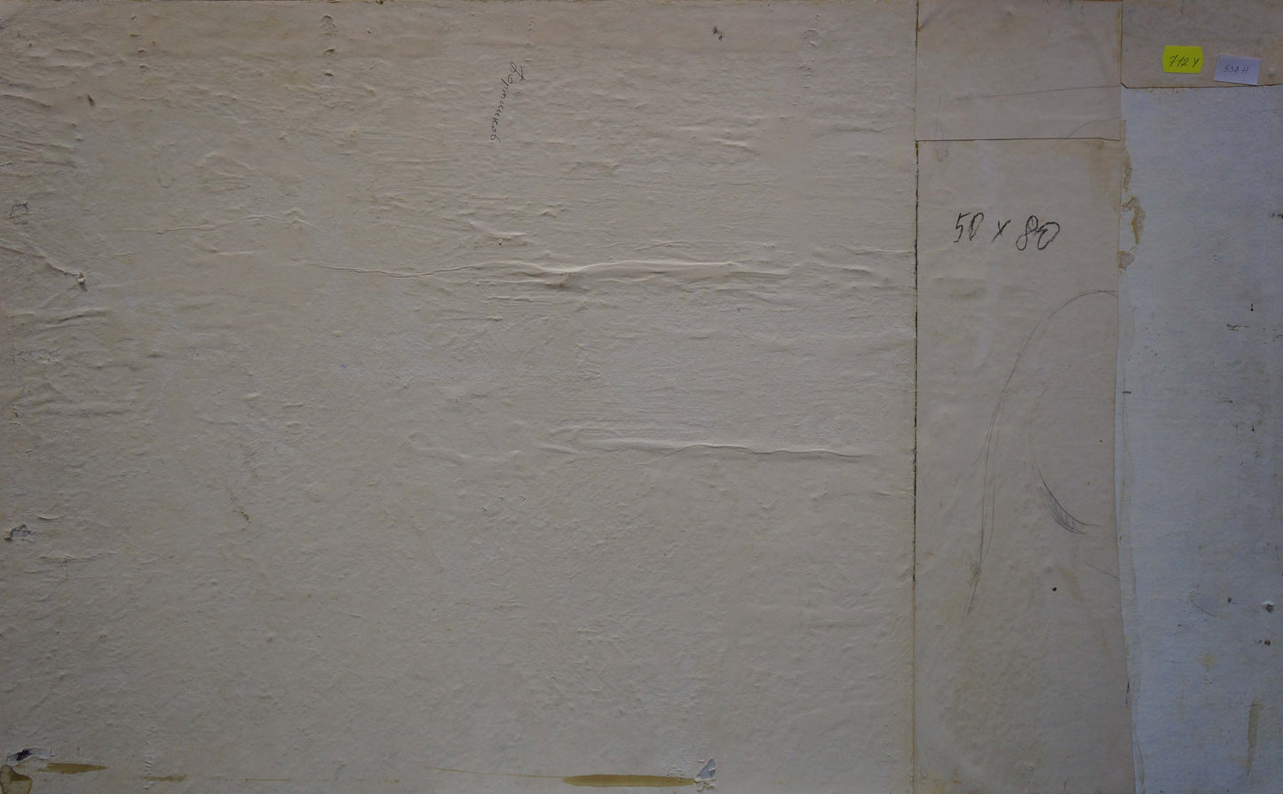 Beige textured wall with creases in Bortnikov Nikolay Fedorovich oil painting back