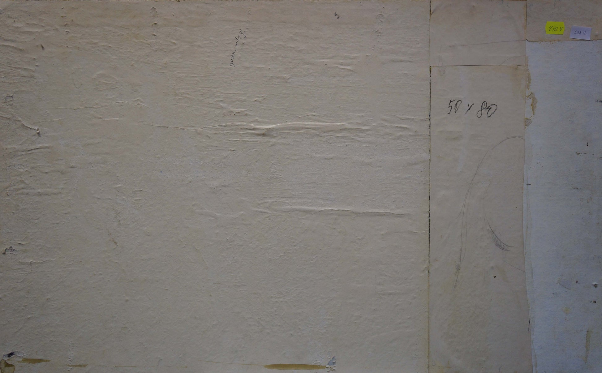 Beige textured wall with creases in Bortnikov Nikolay Fedorovich oil painting back