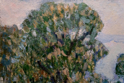 Textured impressionist oil painting of tree by Petro Dorofiyovych Slota