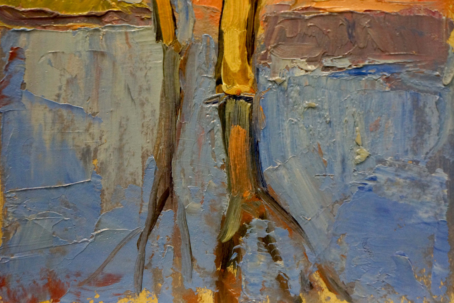 Abstract oil painting of night cityscape by Kiyansky Yuri Mikhailovich