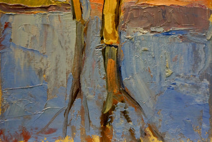 Abstract oil painting of night cityscape by Kiyansky Yuri Mikhailovich