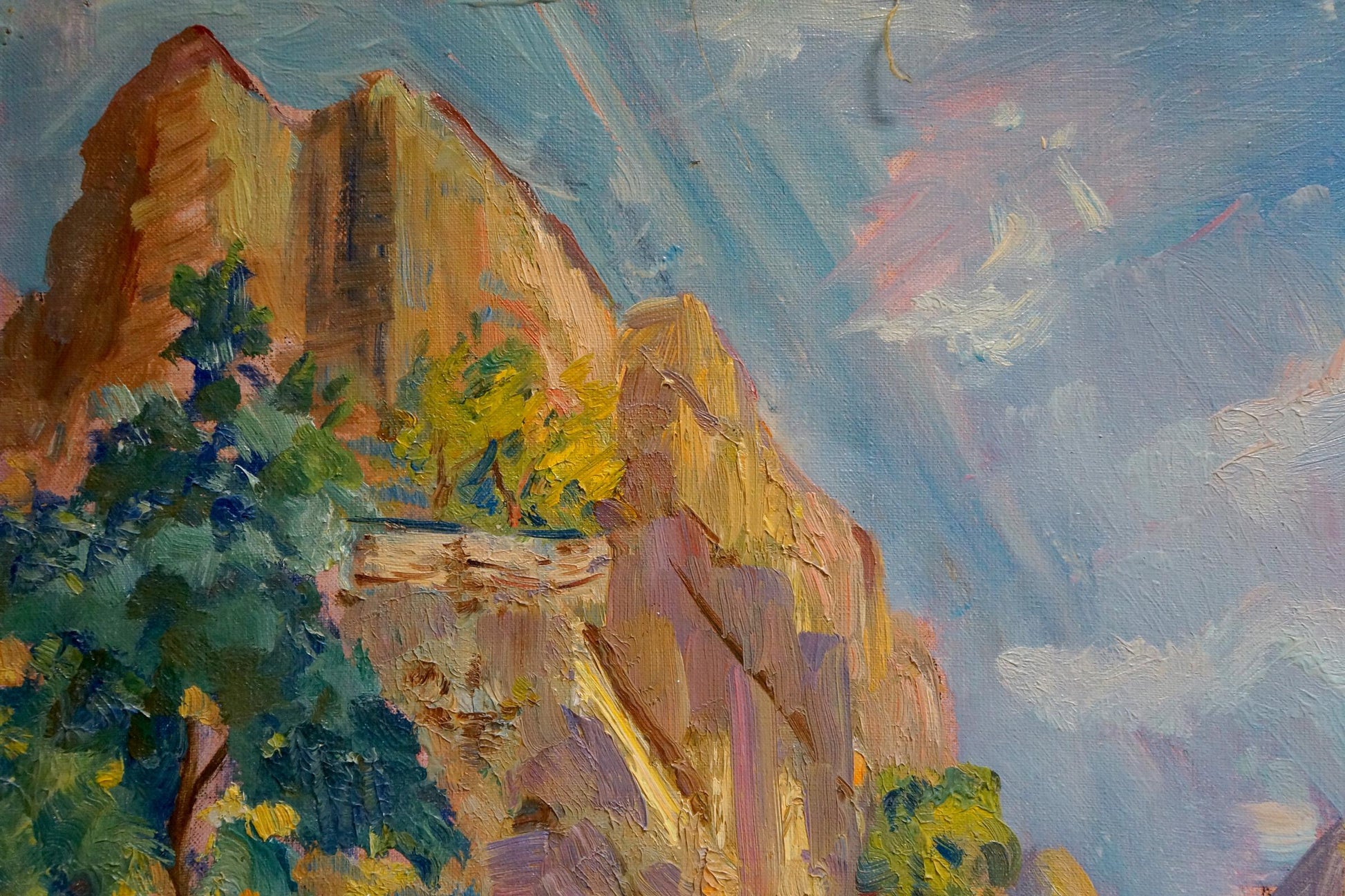 Oil painting of red rock formations by Zakharyan Gurgen Harutyunovich