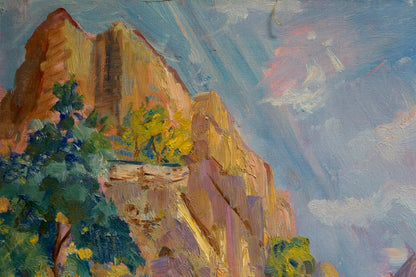 Oil painting of red rock formations by Zakharyan Gurgen Harutyunovich
