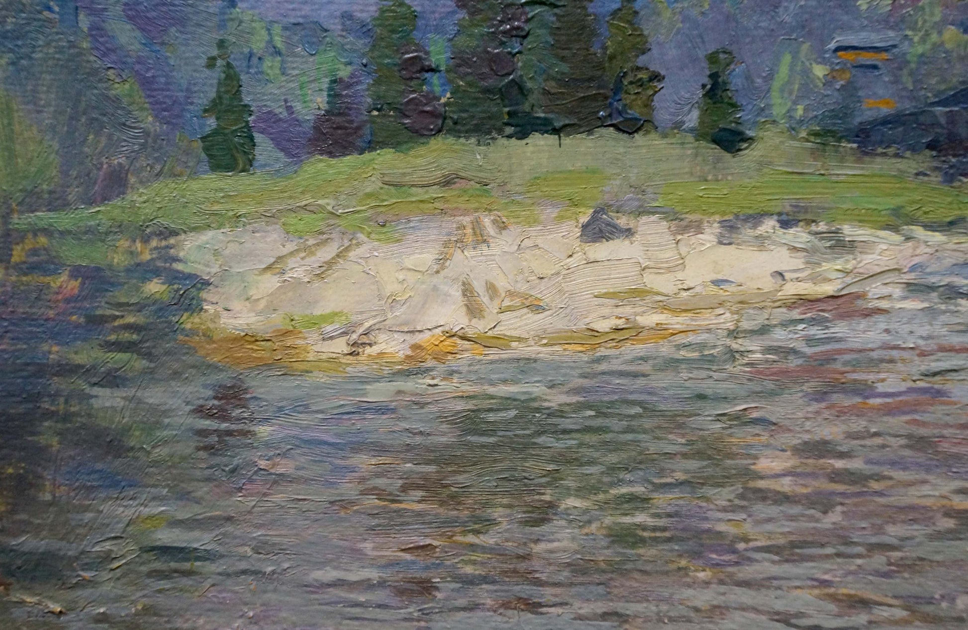 Oil painting of riverbank landscape by Kropko Alexander Petrovich