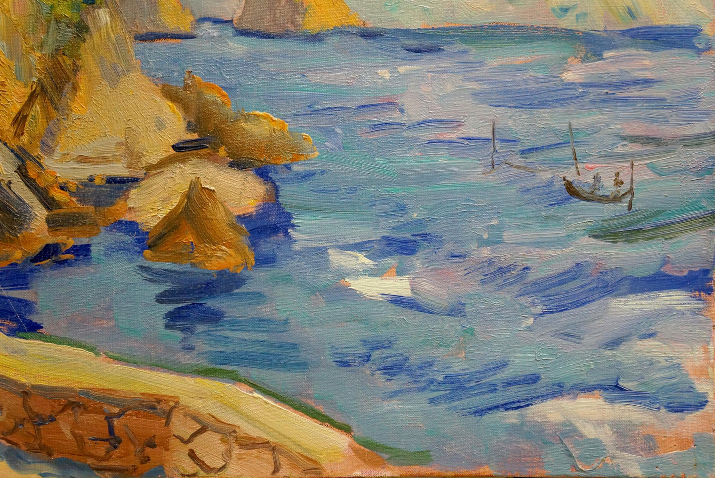 Vibrant impressionist oil painting of sunny beach by Zakharyan Gurgen Harutyunovich