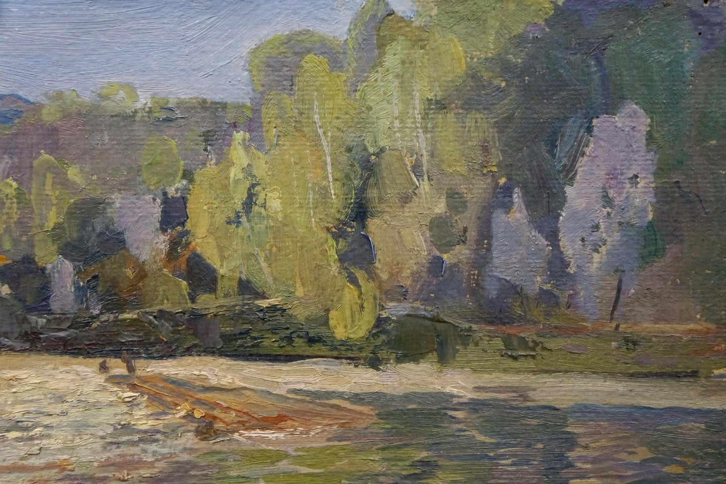 Oil painting of serene riverside by Kropko Alexander Petrovich