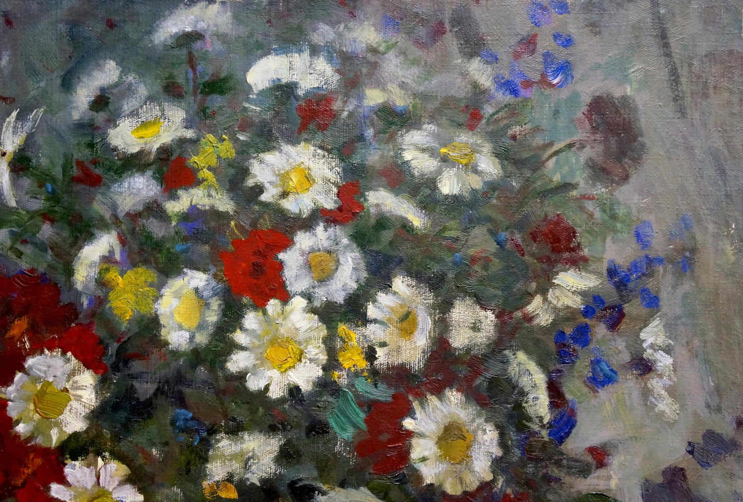 Vibrant impressionist oil painting of daisies by Golub Stepan Filippovich