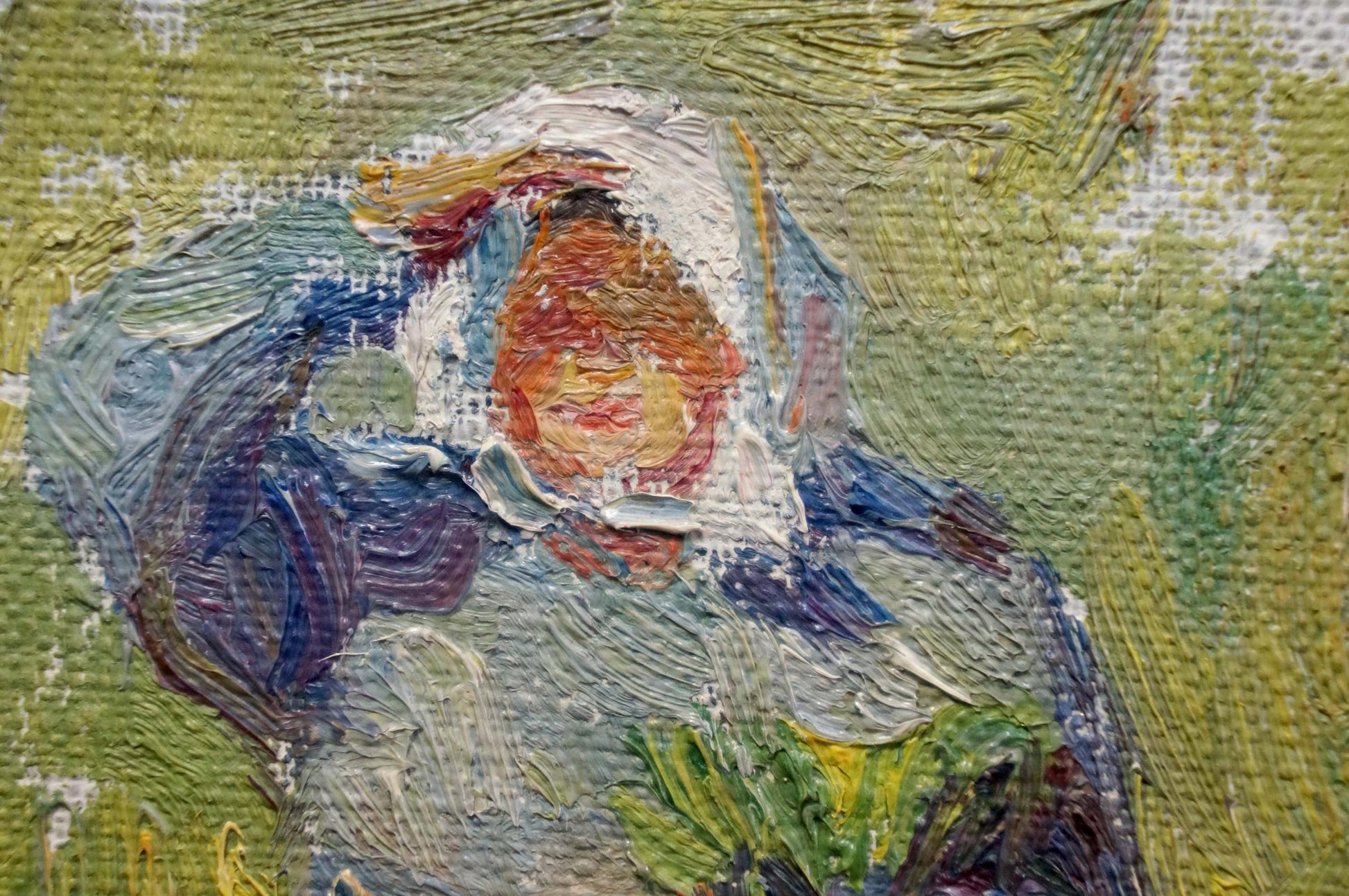 Oil painting of Tsvetkova Valentina Petrovna grandmother portrait