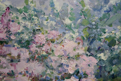 Oil painting of lilac blooms by Artym Olga Markovna