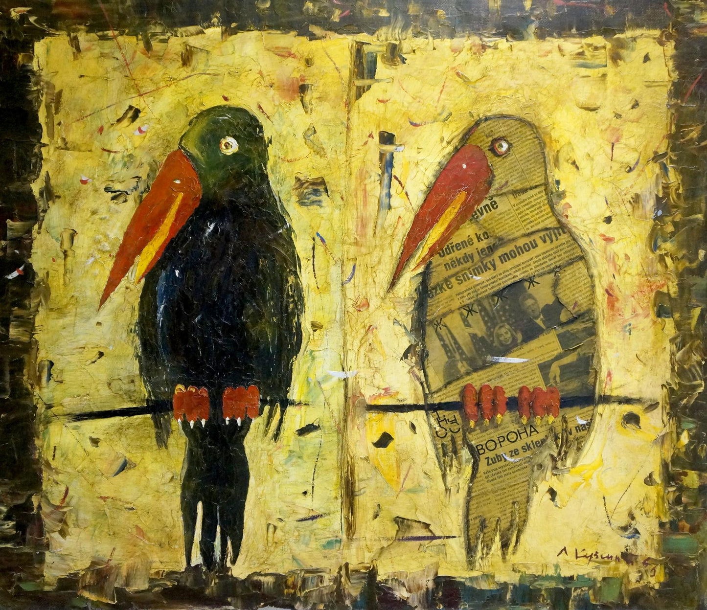 Oil painting of two ravens by Kuzenny Leonid Anatolievich