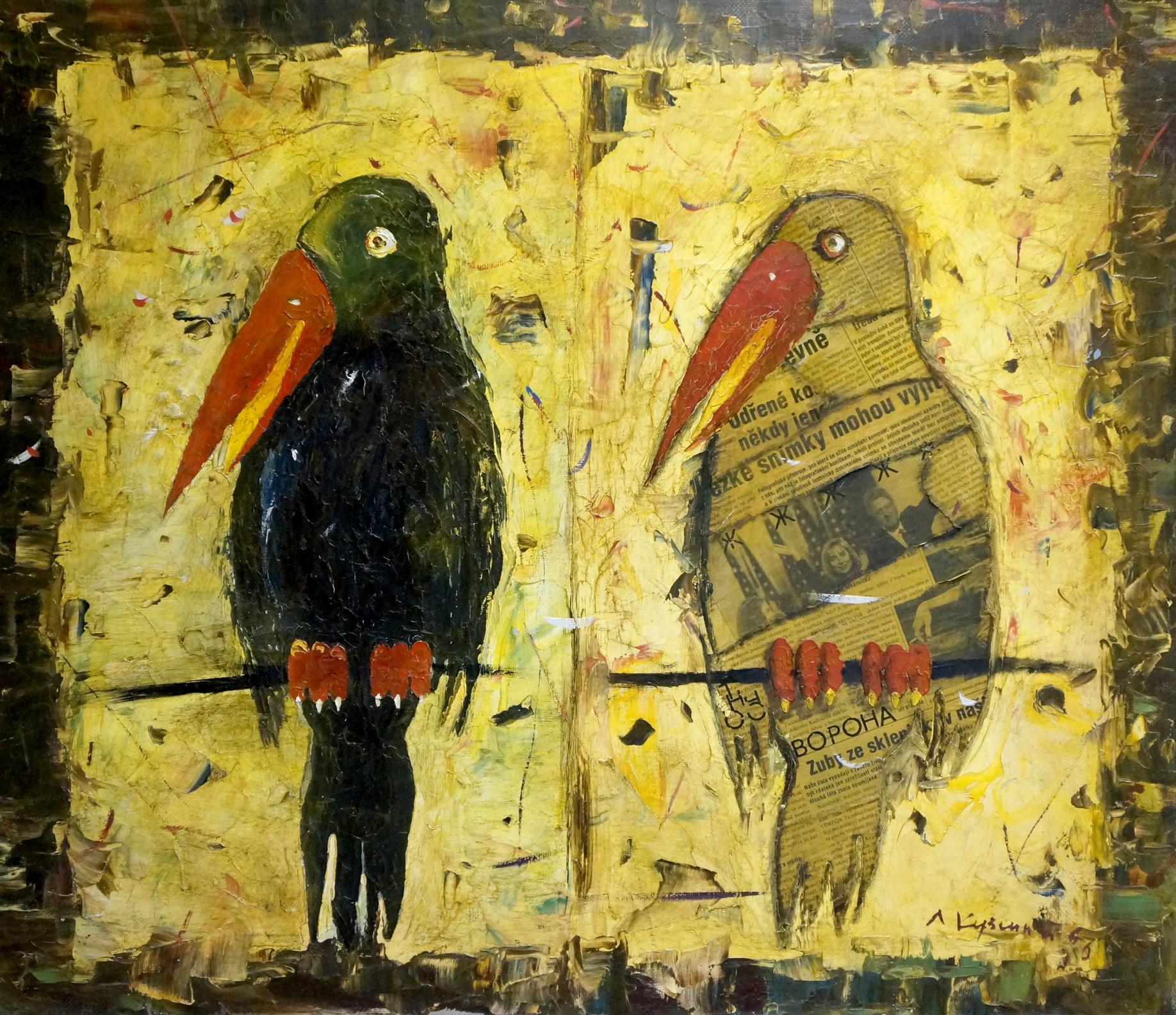 Oil painting of two ravens by Kuzenny Leonid Anatolievich