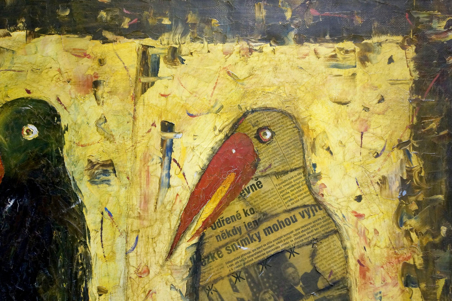 Oil painting Two Ravens by Kuzenny Leonid Anatolievich, textured bird art