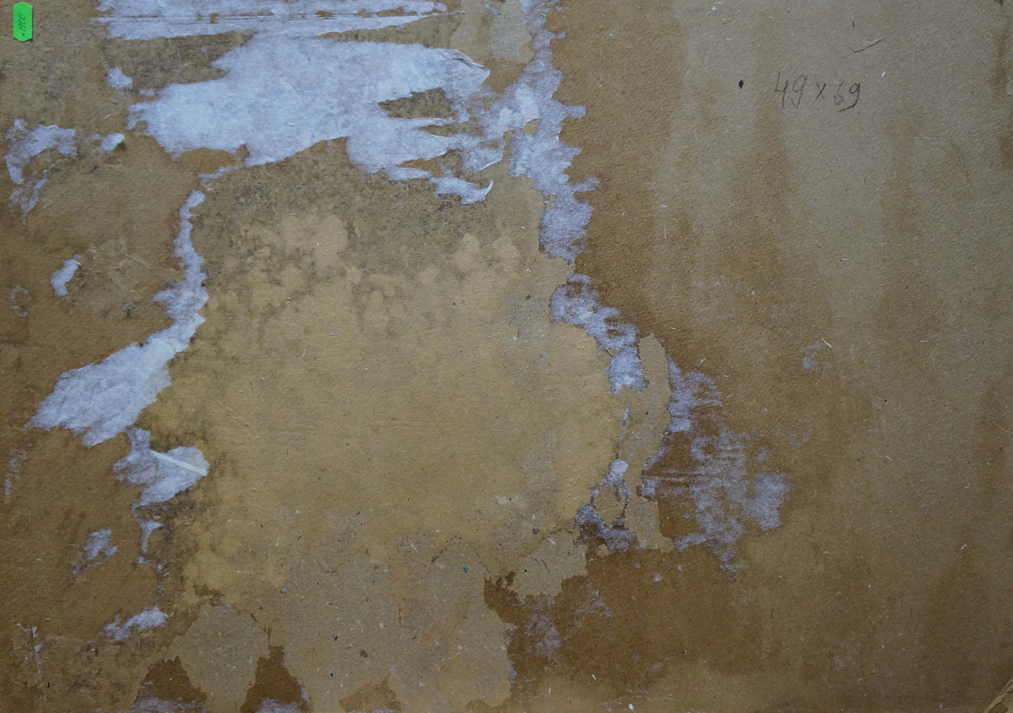 Weathered beige and white peeling paint on wall in Golden autumn oil painting by Chegodar