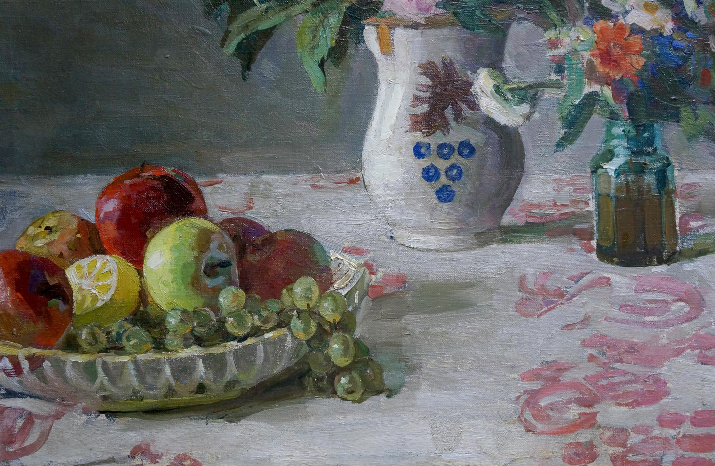 Oil painting Daisies by Kolesnik Vladimir Artemievich in white ceramic vase