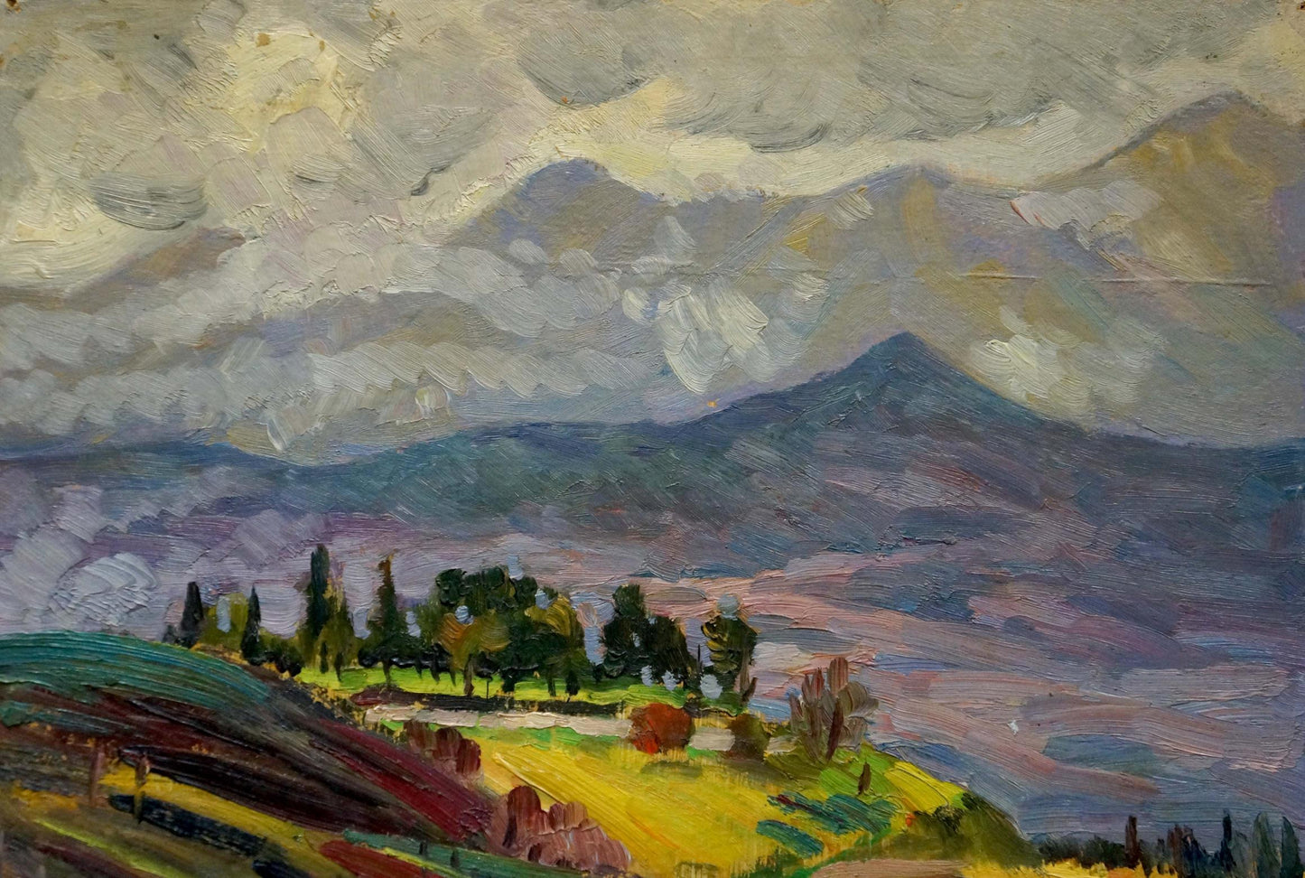 Oil painting of field landscape by Kolomoitsev Petr Mikhailovich