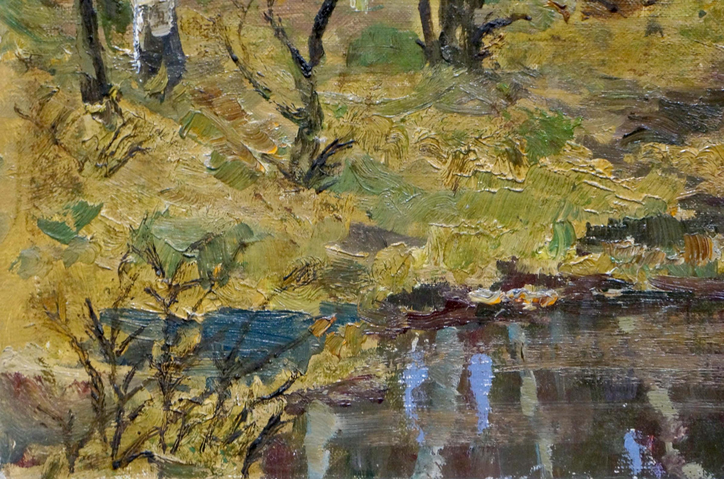 Oil painting Swamp in the forest by Stepanov A.S. serene woodland scene