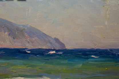 Oil painting seascape by Kolomoitsev Petr Mikhailovich, coastal cliff