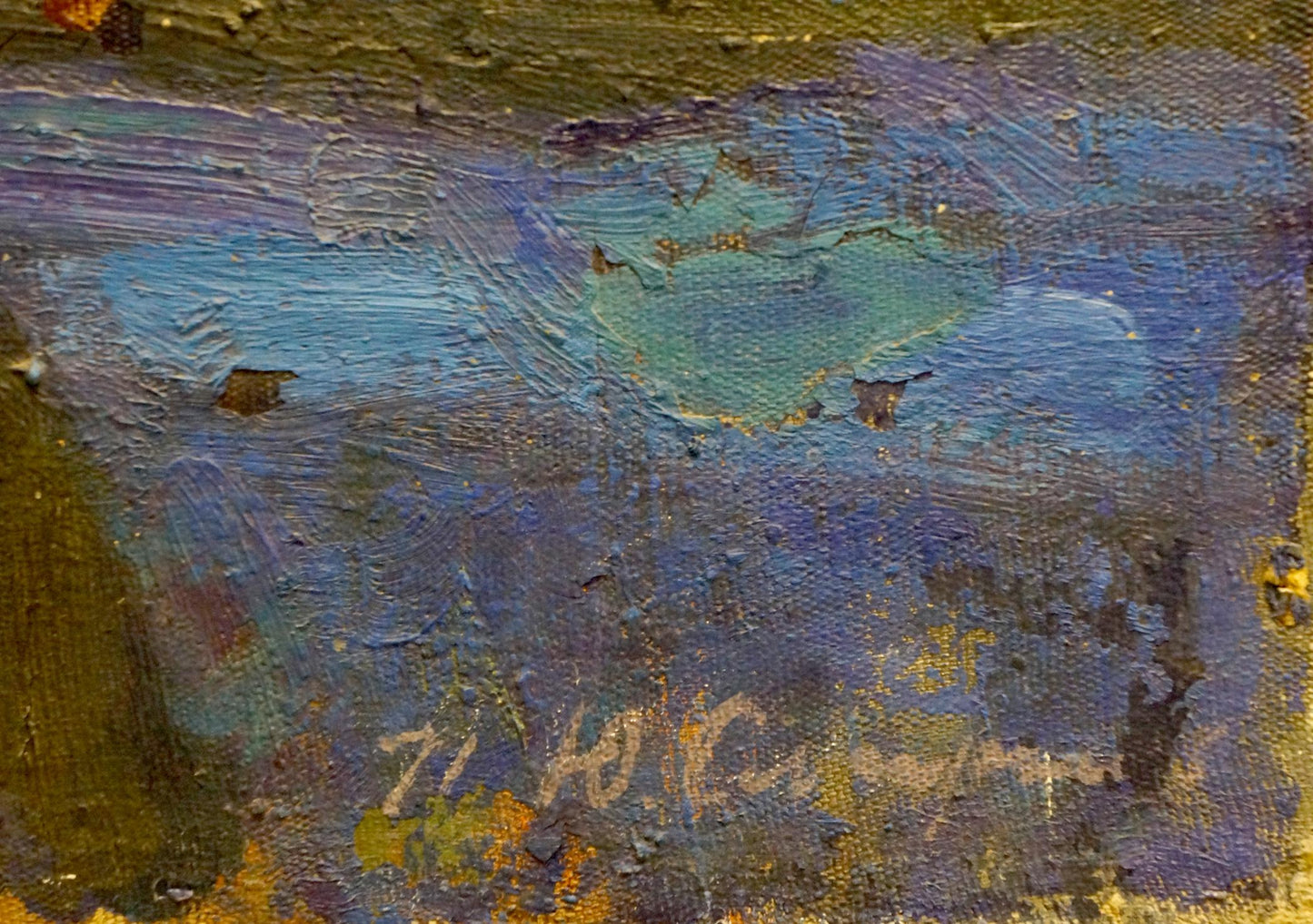 Oil painting Natural gifts by Smirnov Yuri Alexandrovich, textured impasto blues