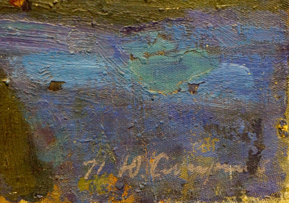 Oil painting Natural gifts by Smirnov Yuri Alexandrovich, textured impasto blues