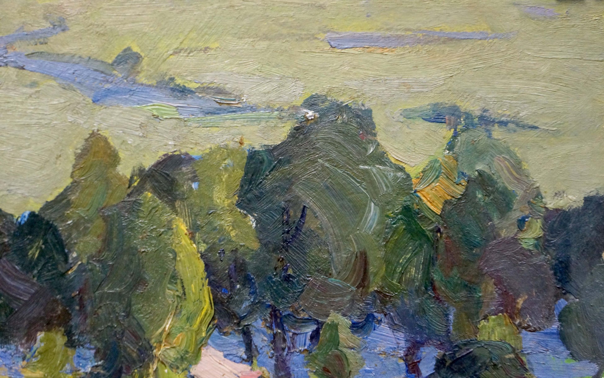 Textured impasto oil painting Corner in the forest by Gantman Moisey Faibovich