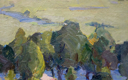 Textured impasto oil painting Corner in the forest by Gantman Moisey Faibovich
