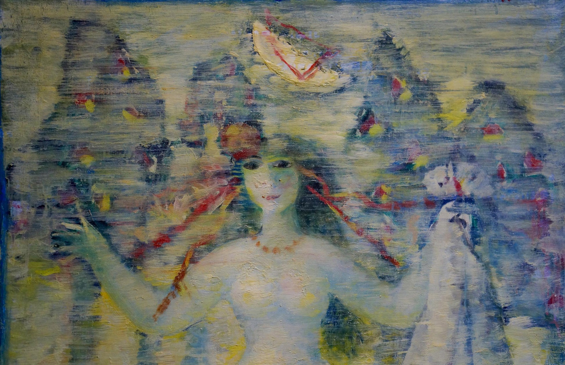 Surreal abstract oil portrait of girl by Prokopenko Nikolay Nikolaevich