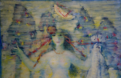 Surreal abstract oil portrait of girl by Prokopenko Nikolay Nikolaevich