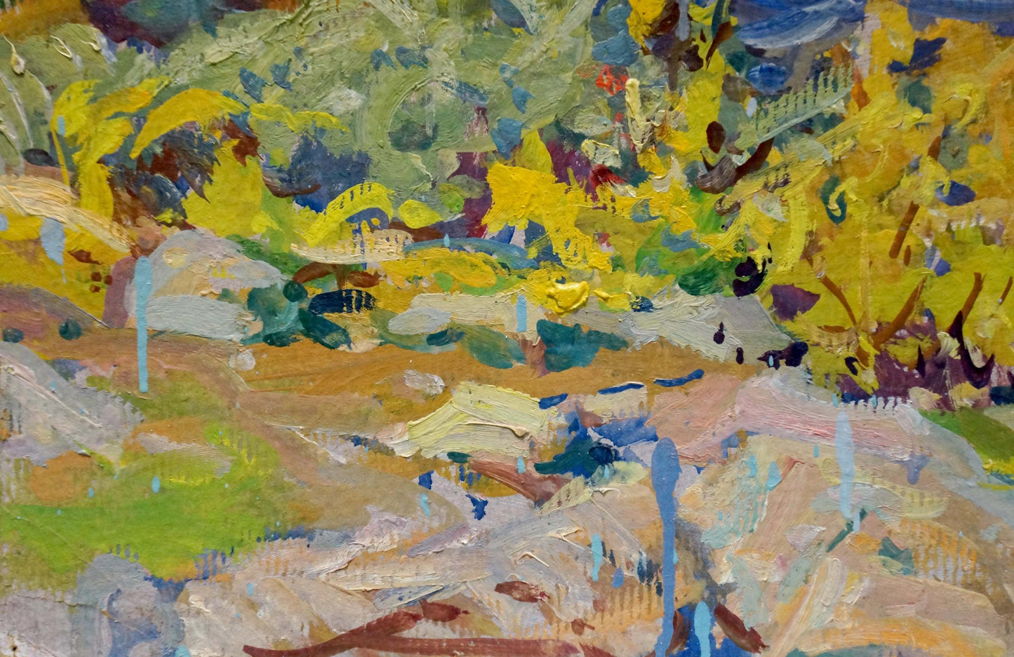Vibrant impressionist oil painting Golden autumn by Kolosovsky Georgy Sergeevich