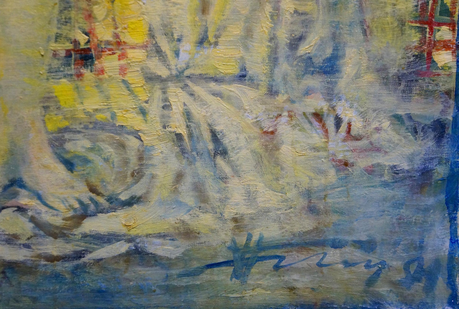 Abstract expressionist oil portrait of girl by Prokopenko Nikolay Nikolaevich