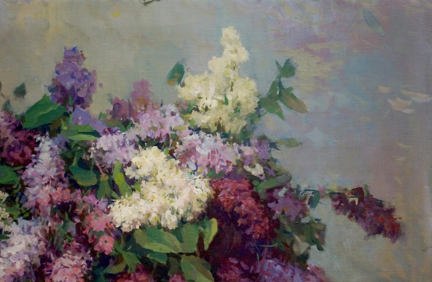 Oil painting of vibrant lilac bouquet by Safonov Sergey Dmitrievich