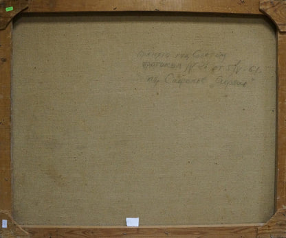 Back of Lilac oil painting by Safonov Sergey Dmitrievich, framed with inscription