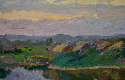 Oil painting Sunset by the River by Kalatsyuk Yakov Alekseevich