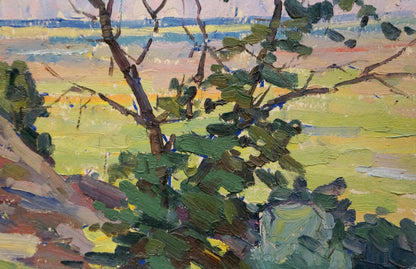 Textured impressionist oil painting of tree by Mordovets Andrey Nikitich