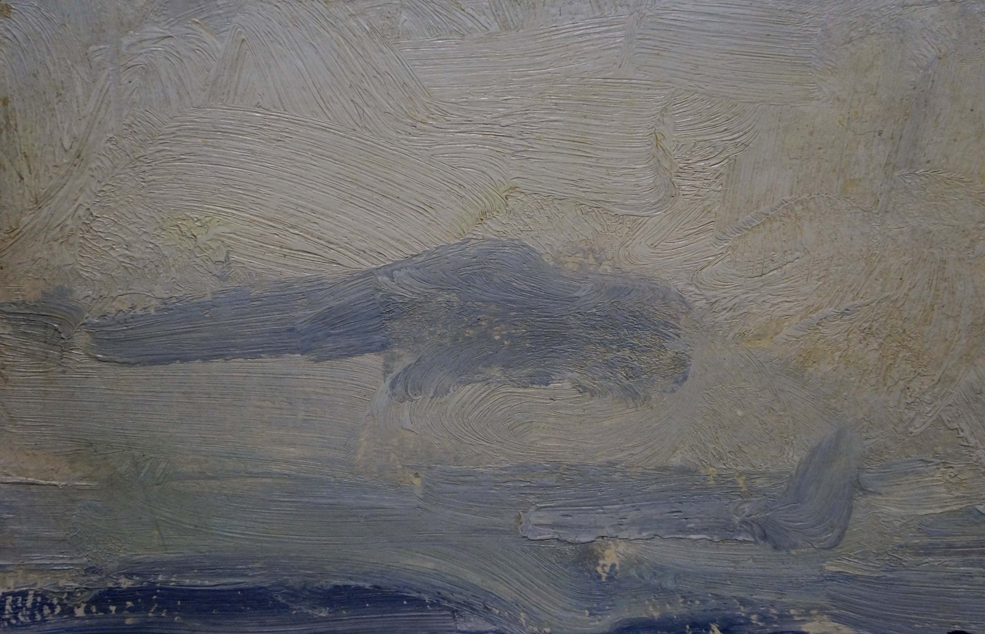 Impressionistic oil painting of cloudy rainy sky by Stremsky Alexander Ivanovich